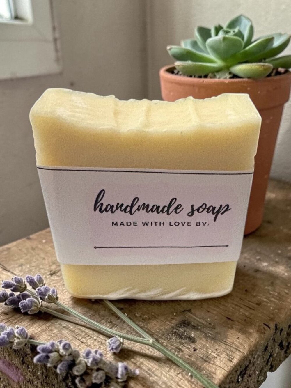 Handmade all natural 4oz unscented soap bar (price is for 1 soap bar)
